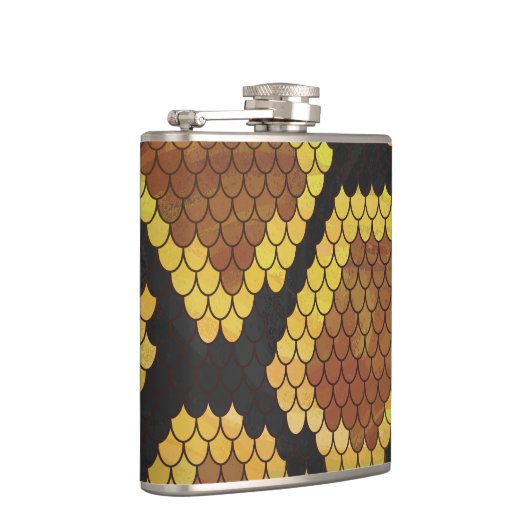 Snake Brown and Gold Print Heupfles (Rechts)