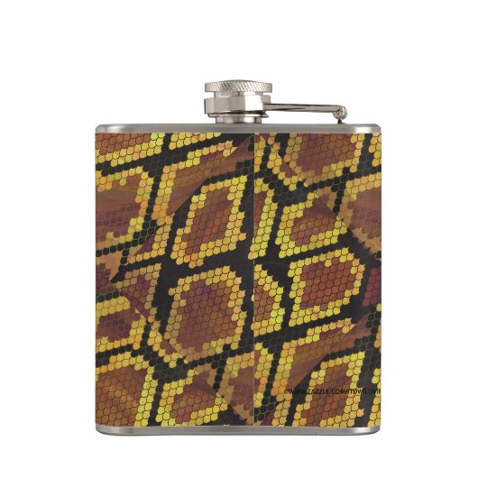 Snake Brown and Gold Print Heupfles (Achterkant)