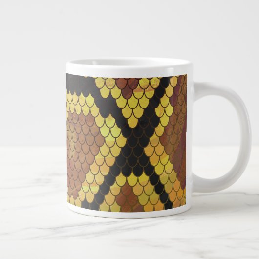 Snake Brown and Gold Print Jumbo Beker (Rechts)