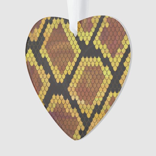 Snake Brown and Gold Print Ornament (voorkant)