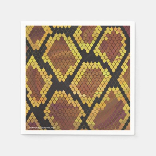 Snake Brown and Gold Print Servetten (Voorkant)