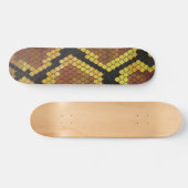 Snake Brown and Gold Print Skateboard (Horizontaal)