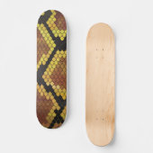 Snake Brown and Gold Print Skateboard (Voorkant)