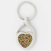 Snake Brown and Gold Print Sleutelhanger (Voorkant)