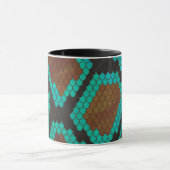 Snake Brown en Blauwgroen Print Mok (Midden)
