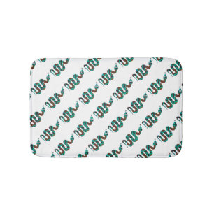 Snake Brown en Blauwgroen Print Silhouette Badmat