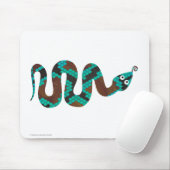Snake Brown en Blauwgroen Print Silhouette Muismat (Met muis)