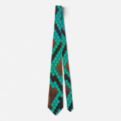 Snake Brown en Blauwgroen Print Stropdas (Voorkant)