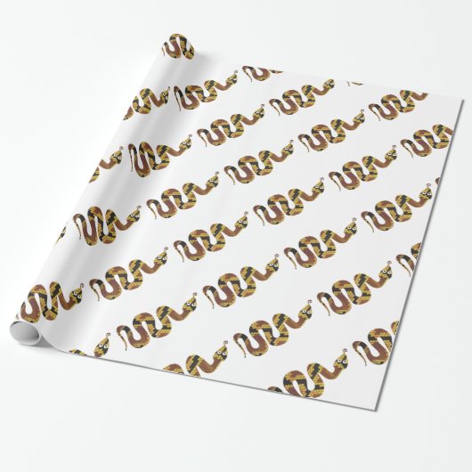 Snake Brown en Gold Silhouette Cadeaupapier (Uitgerold)