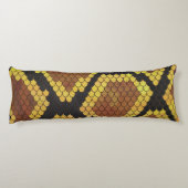 Snake Brown en Gold Silhouette Lichaamskussen (Achterkant)