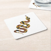 Snake Brown en Gold Silhouette Vierkante Kartonnen Onderzetter (Schuin)
