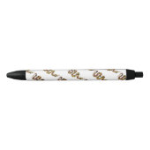 Snake Brown en Gold Silhouette Zwarte Inkt Pen (Voorkant)