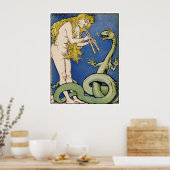 Snake Charmer - Art Nouveau  Art Poster (Keuken)