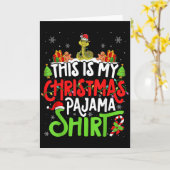 Snake Christmas Pajama Shirt Snake Lover Kaart (Gele Bloem)