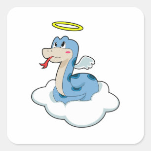 Snake Cloud Angel Vierkante Sticker