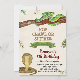 Snake cobra verjaardagsuitnodiging kaart