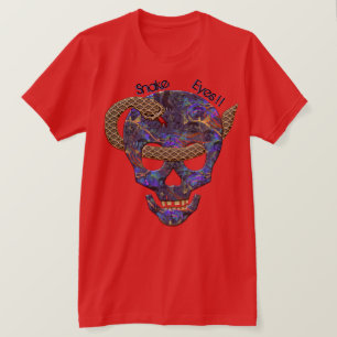 Snake Coiled rond Skull Thru Eyes - Personeel T-shirt