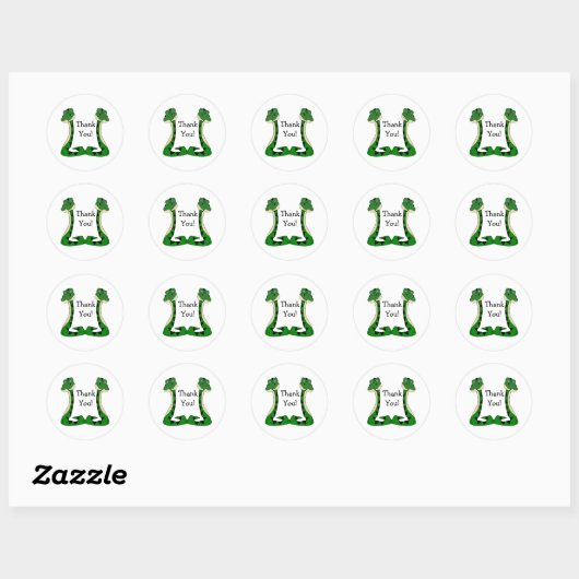 Snake Design Hartelijk dank Ronde Sticker (Vel)