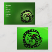 SNAKE DRAGON EMERALD groen zwart rood roze Visitekaartje (Voorkant / Achterkant)