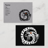 SNAKE DRAGON RUBY Fantasy Black White Grey Paper Visitekaartje (Voorkant / Achterkant)
