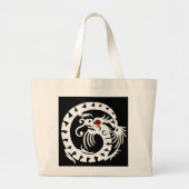 SNAKE DRAGON RUBY, zwart-wit rood Grote Tote Bag (Voorkant)