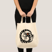 SNAKE DRAGON RUBY, zwart-wit rood Tote Bag (Voorkant (product))