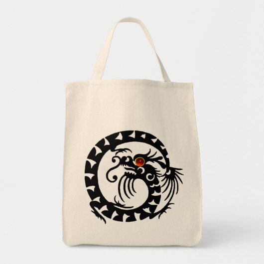 SNAKE DRAGON RUBY, zwart-wit rood Tote Bag (Voorkant)