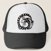 SNAKE DRAGON RUBY, zwart-wit rood Trucker Pet (Voorkant)