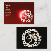 SNAKE DRAGON RUBY zwart-wit rood Visitekaartje (Voorkant / Achterkant)