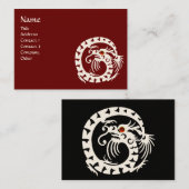 SNAKE DRAGON RUBY zwart-wit rood Visitekaartje (Voorkant / Achterkant)