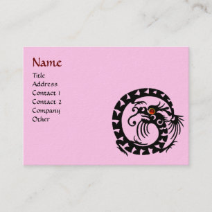 SNAKE DRAGON RUBY zwart-wit roze Visitekaartje