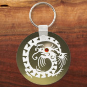 SNAKE DRAGON, wit, rood, grijs, grijs Sleutelhanger (Voorkant)