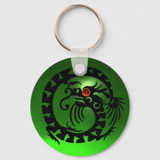 SNAKE DRAGON, wit, rood roze ruby, gele topaz Sleutelhanger (Voorkant)