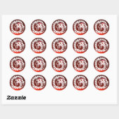 SNAKE DRAGON, wit, rood ruby Ronde Sticker (Vel)