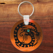 SNAKE DRAGON, zwart, blauw, oranje geel Sleutelhanger (Voorkant)