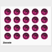 SNAKE DRAGON, zwart, roze amethist, rode robijn Ronde Sticker (Vel)
