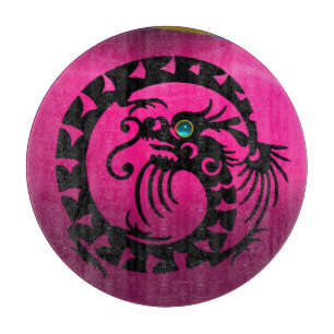 SNAKE DRAGON, zwart, roze Fuchsia Paarse Amethyst Snijplank