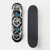 SNAKE DRAGON, zwart, wit rood ruby, blauw saffier Skateboard (Voorkant)