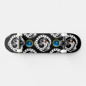 SNAKE DRAGON, zwart, wit rood ruby, blauw saffier Skateboard (Horizontaal)