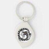 SNAKE DRAGON, zwart, wit, rood, ruby Sleutelhanger (Voorkant)