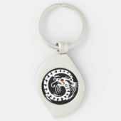 SNAKE DRAGON, zwart, wit, rood, ruby Sleutelhanger (Voorkant)