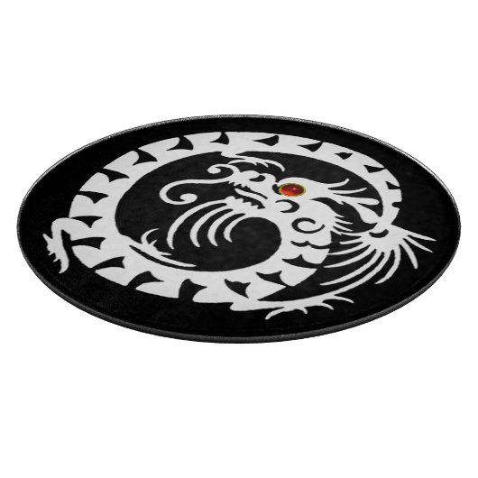 SNAKE DRAGON, zwart, wit, rood, ruby Snijplank (Hoek)