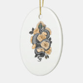 Snake en gele rozen keramisch ornament (Links)