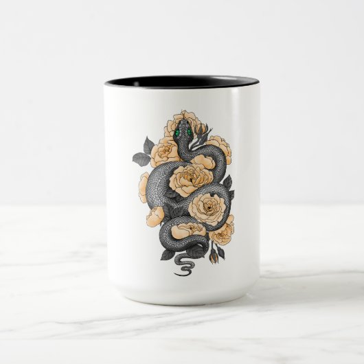 Snake en gele rozen mok (Midden)