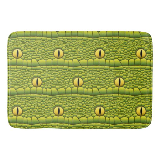 Snake Eyes Pattern - Abstract groen reptiel Badmat (Voorkant)