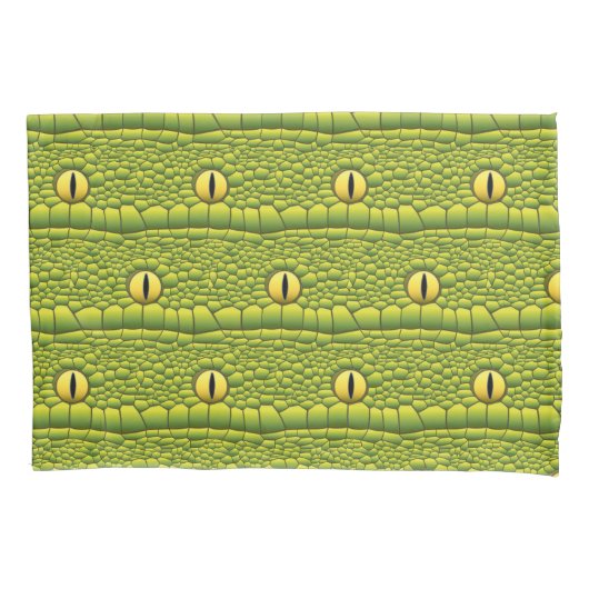 Snake Eyes Pattern - Abstract groen reptiel Kussensloop (Voorkant)
