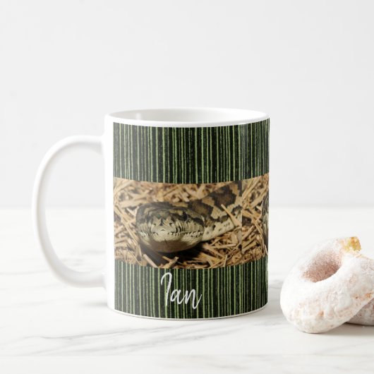 Snake Green Black Stripe Mok (Met donut)