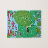 Snake@Green Leaf Print puzzel puzzel (Horizontaal)