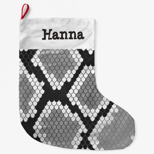 Snake Grey en Light Grey Grote Kerstsok (Voorkant)