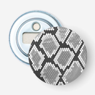 Snake Grey en Light Grey Print Button Flesopener